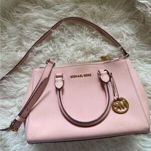 Michael Kors Pink Satchel with Gold Hardware